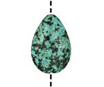 African Turquoise Flat Teardrop 30x20mm