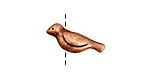 Ezel Findings Antique Copper Double Sided Chubby Bird 8x20mm