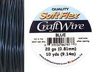 Soft Flex Blue Craft Wire 20 gauge, 10 yards