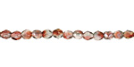 Czech Fire Polished Glass Luster Pink/Crystal Round 3mm