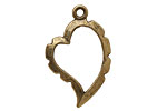 Artistic Wire Antique Brass Curved Heart Wrapper 20x31mm