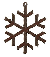 The Lipstick Ranch Rusted Iron Snowflake Pendant 49x61mm