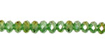Kelly Green AB Crystal Faceted Rondelle 6mm