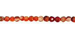 Red Agate Faceted Round 3-4mm