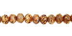 Czech Glass Toasted Coconut Picasso Fire Polished Rondelle 5x7mm
