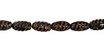 Czech Glass Dark Garden Spiral Rice 9x5mm