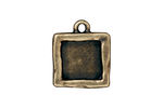 TierraCast Antique Brass (plated) Simple Square Frame Drop 18x21mm