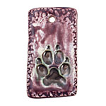 Earthenwood Studio Ceramic Amethyst Iron Pawprint Pendant 25x45mm