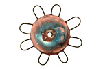 Jangles Ceramic Pink, Turquoise Small Pinwheel 27-28mm