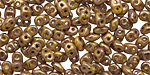 Opaque Yellow Bronze Picasso SuperDuo 2x5mm Seed Bead
