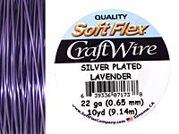 Soft Flex Silver Plated Lavender Craft Wire 22 gauge, 10 yards