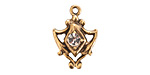 Nunn Design Antique Gold (plated) Medallion Crystal Charm 15x20mm