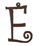 The Lipstick Ranch Rusted Iron Letter E Pendant 32x50mm