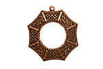 Stampt Antique Copper (plated) Bagua Pendant 24x26mm