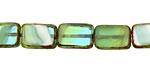 Czech Glass Peruvian Opal Rectangle 12x8mm