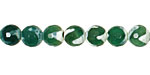 Green & White Wave Agate Faceted Round 8mm