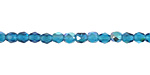 Czech Fire Polished Glass Capri Blue AB Round 3mm