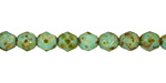 Czech Fire Polished Glass Turquoise Picasso Round 6mm