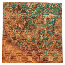 Lillypilly Verde Thatch Embossed Patina Copper Sheet 3"x3", 36 gauge