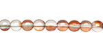 Czech Glass Luster Pink/Crystal Round 6mm