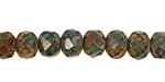 Czech Glass Troubled Waters Fire Polished Rondelle 6x9mm