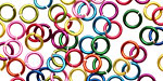 Rainbow Mix Enameled Copper Round Jump Ring 6mm, 18 gauge