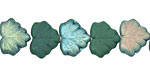 Czech Glass Teal Luster Maple Leaf 10x13mm