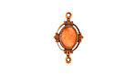 Stampt Antique Copper (plated) Floral Sprig Connector Oval Setting 6x8mm