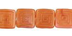 Czech Glass Peach Tribal Square 14mm
