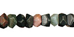 Bloodstone Side Drilled Faceted Nugget 6-7x9-10mm