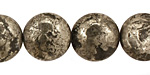 Golden Pyrite (silver tone) Puff Coin 16mm