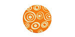 Lillypilly Orange Groovy Circles Anodized Aluminum Disc 19mm, 24 gauge