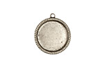 Stampt Antique Pewter (plated) Herringbone Round Setting 15mm