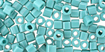 TOHO Opaque Turquoise Cube 4mm Seed Bead