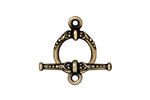 TierraCast Antique Brass (plated) Heirloom Toggle Clasp 20x15mm, 24mm bar