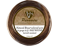 Vintaj Natural Brass Half Round Parawire 21 gauge, 21 feet