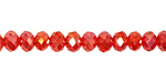 Siam Ruby AB Crystal Faceted Rondelle 6mm