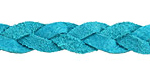 Turquoise Flat Braided Suede Leather 12mm