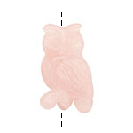 Rose Quartz (matte) Carved Owl 33-35x18-20mm