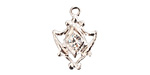 Nunn Design Sterling Silver (plated) Medallion Crystal Charm 15x20mm