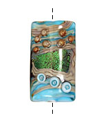 Grace Lampwork Mirage Lake Kalera 26-27x38-39mm