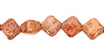 Czech Glass Luster Picasso Rose Organic Diamond 10mm