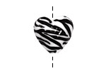 Grace Lampwork Zebra Stripes Heart 19-20mm