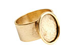Nunn Design Antique Gold (plated) Large Oval Frame Adjustable Ring 16x20mm