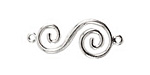 Nunn Design Sterling Silver (plated) Swirl Connector 32x14mm