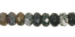 Moss Agate Faceted Rondelle 5x10mm