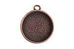 Nunn Design Antique Copper (plated) Crest Circle Bezel Pendant 23x27mm