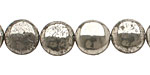 Golden Pyrite (silver tone) Puff Coin 12mm