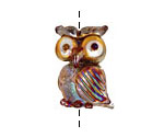 Unicorne Beads Tahitian Vanilla Owl 23x19mm