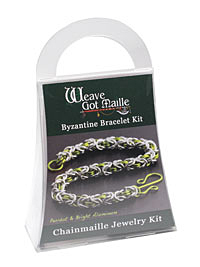 Weave Got Maille Peridot/Bright Aluminum Byzantine Bracelet Kit